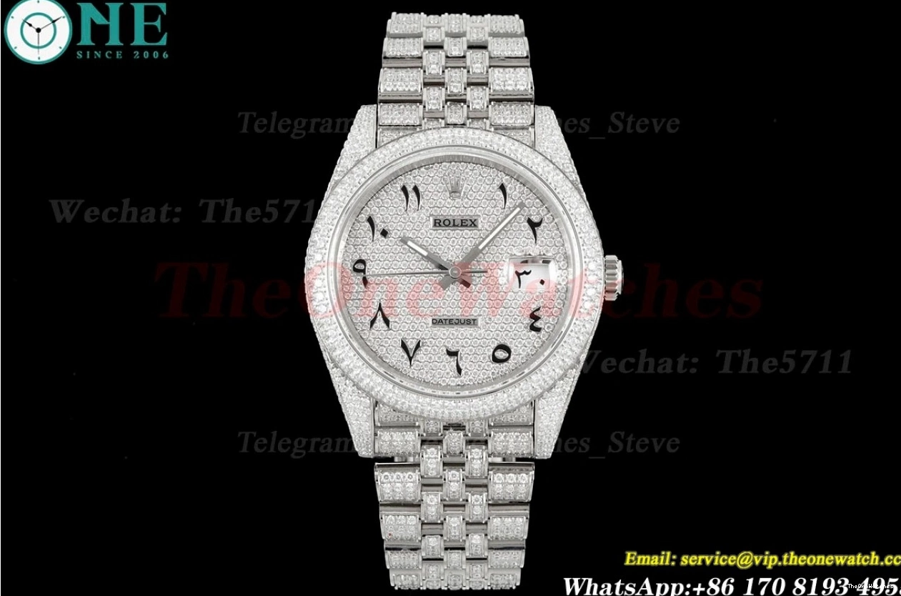 Datejust Full Dia A2824 Arabic 41mm SS Diamonds SS GMF 904L 0227